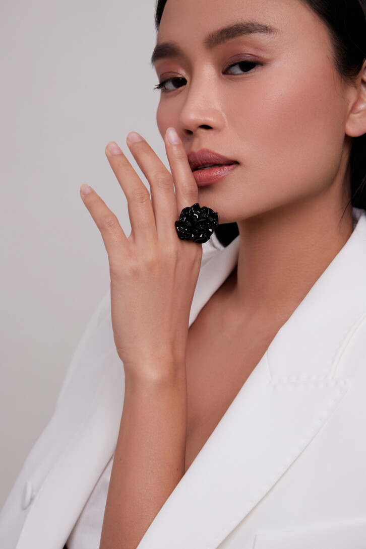 Кольцо «Black rose in sugar»