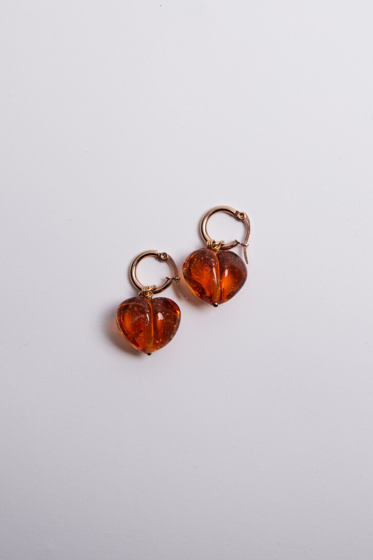 Earrings “Clear amber stone” (big)
