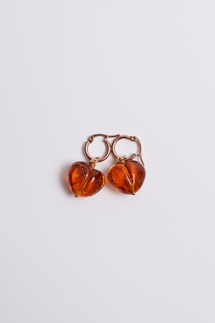 Earrings “Clear amber stone” (big)