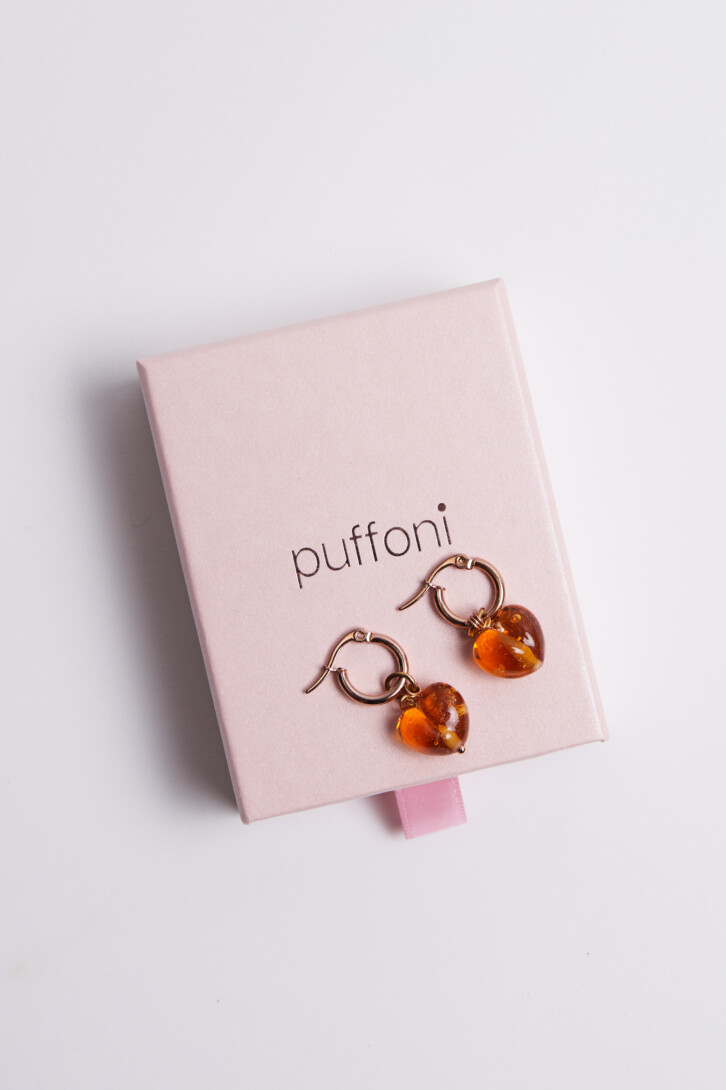 Earrings “Clear amber stone”